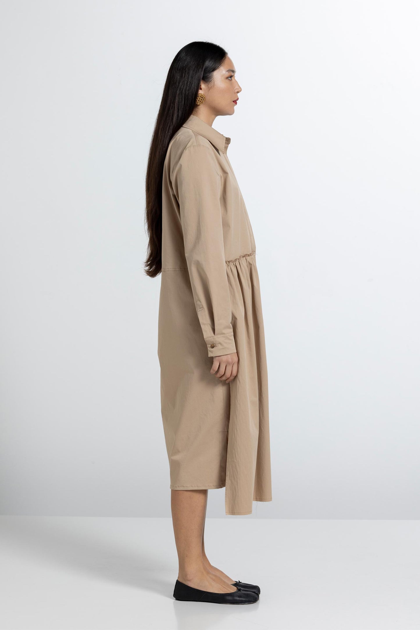 Nude shirt dress