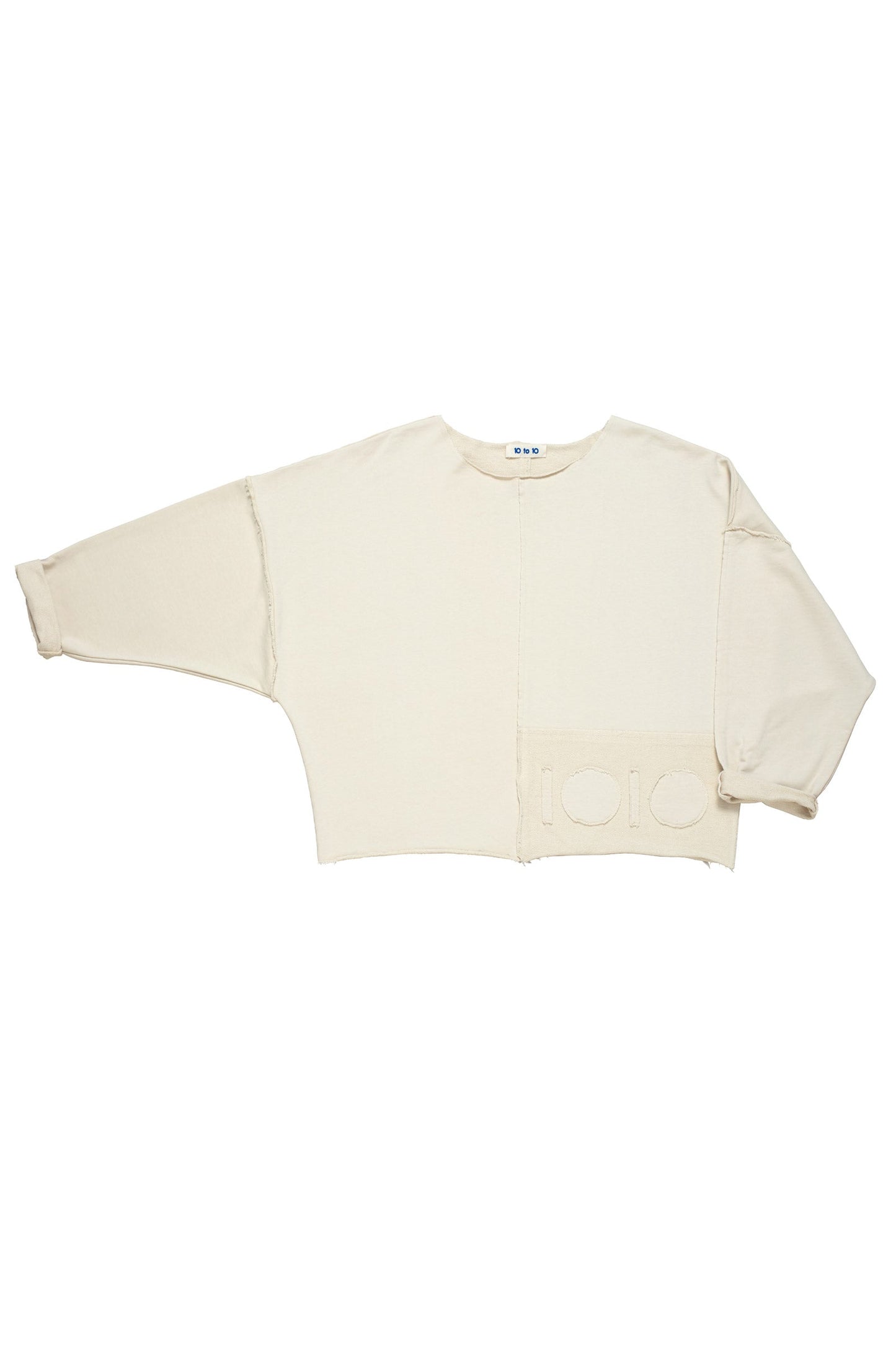 10 to 10 Natural cotton sweatshirt with embroidered detail