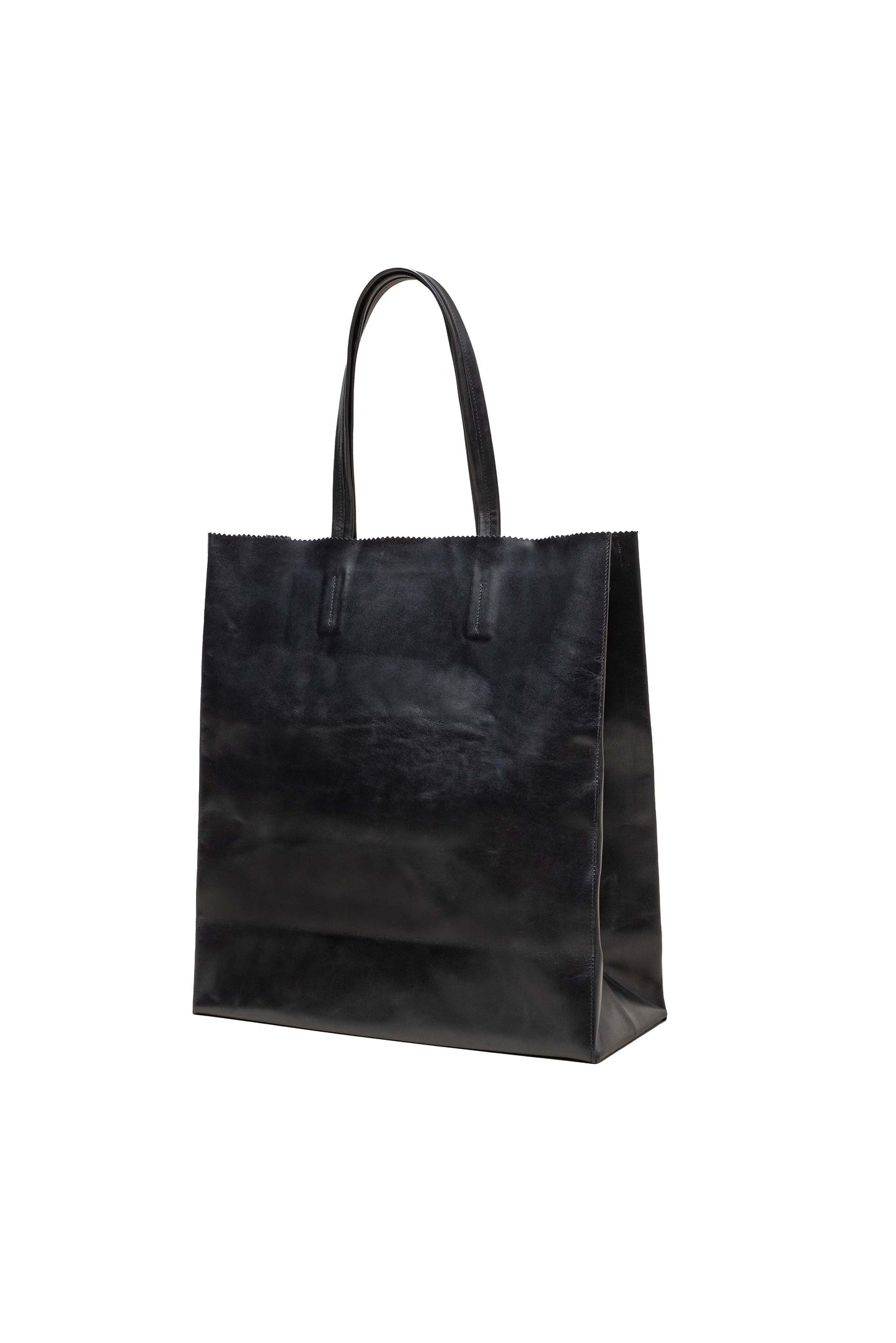 Leather oversize tote